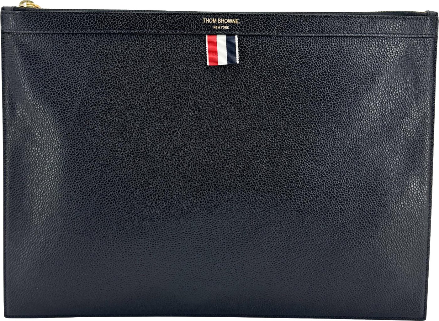 Thom Browne Zip Document Holder Leather with Applique