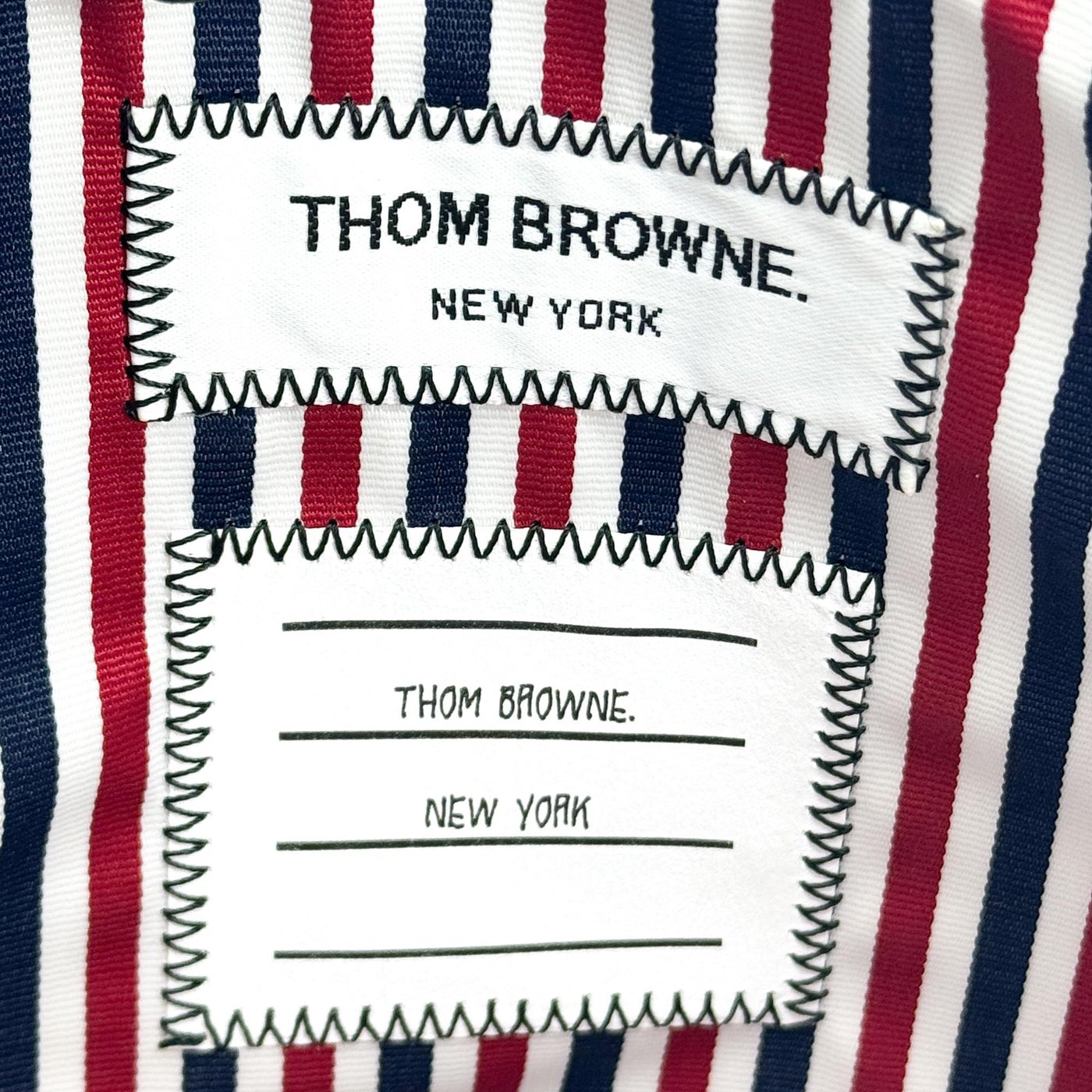 Thom Browne Zip Document Holder Leather with Applique