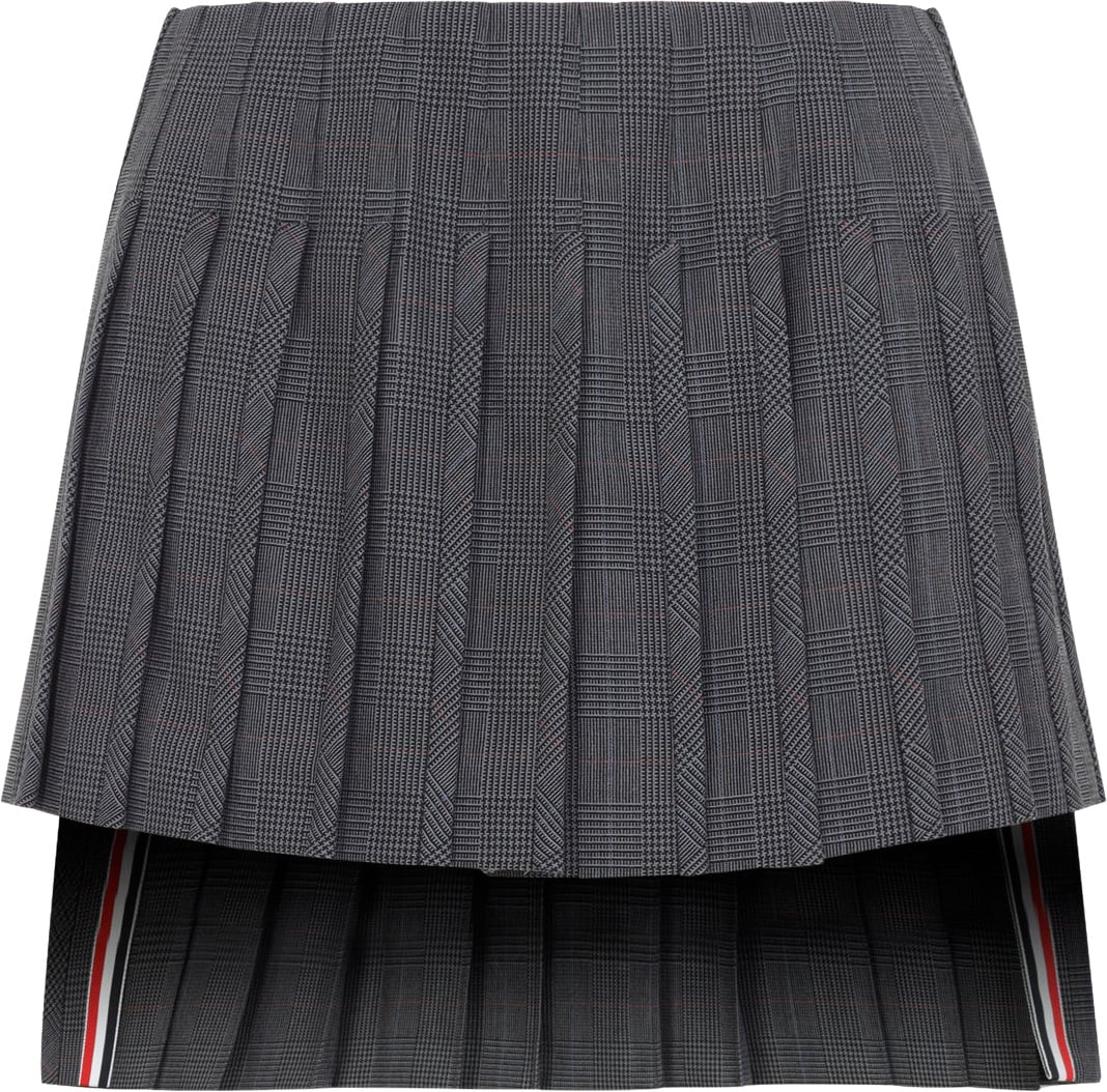 Thom Browne Low Rise Mini Narrow Pleated Skirt