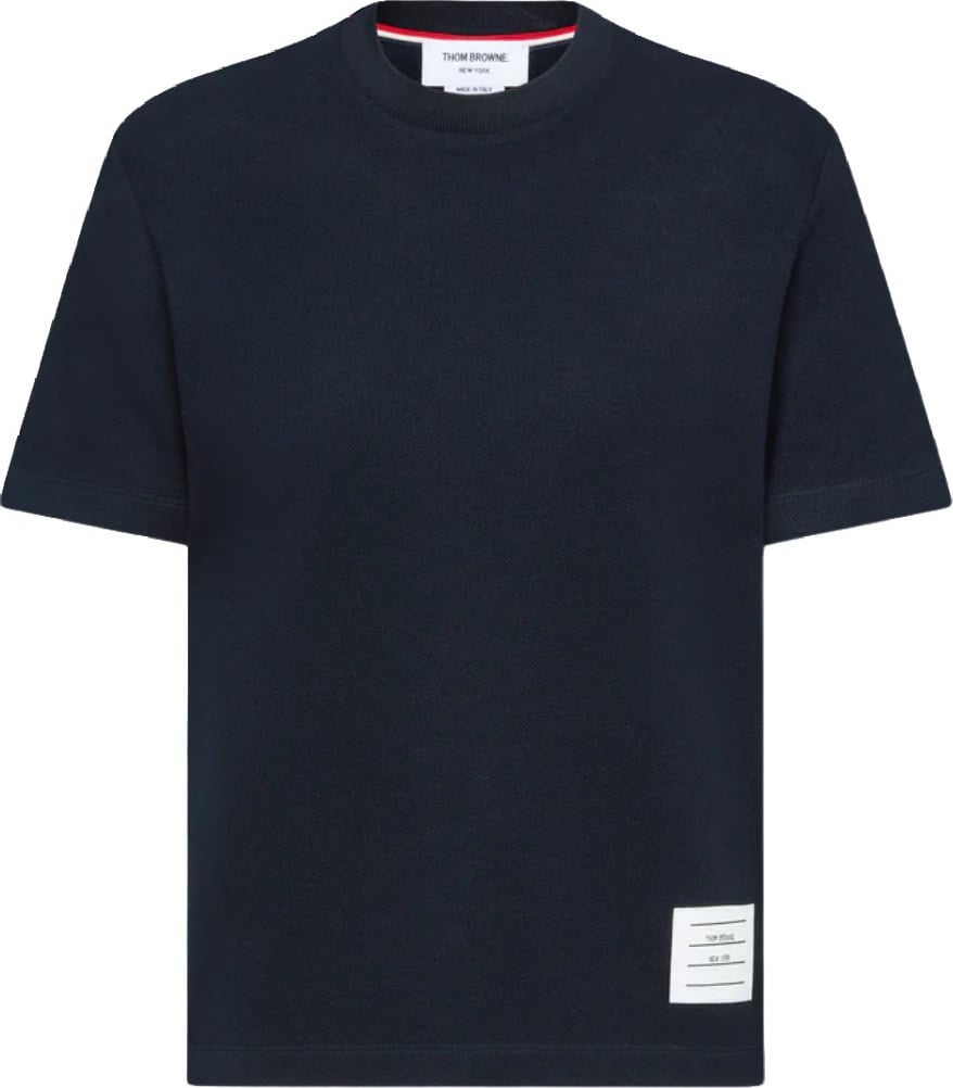 Thom Browne Women's Cotton Pique 4-Bar T-Shirt Navy