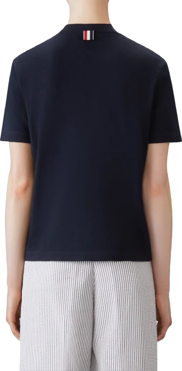 Thom Browne Women's Cotton Pique 4-Bar T-Shirt Navy