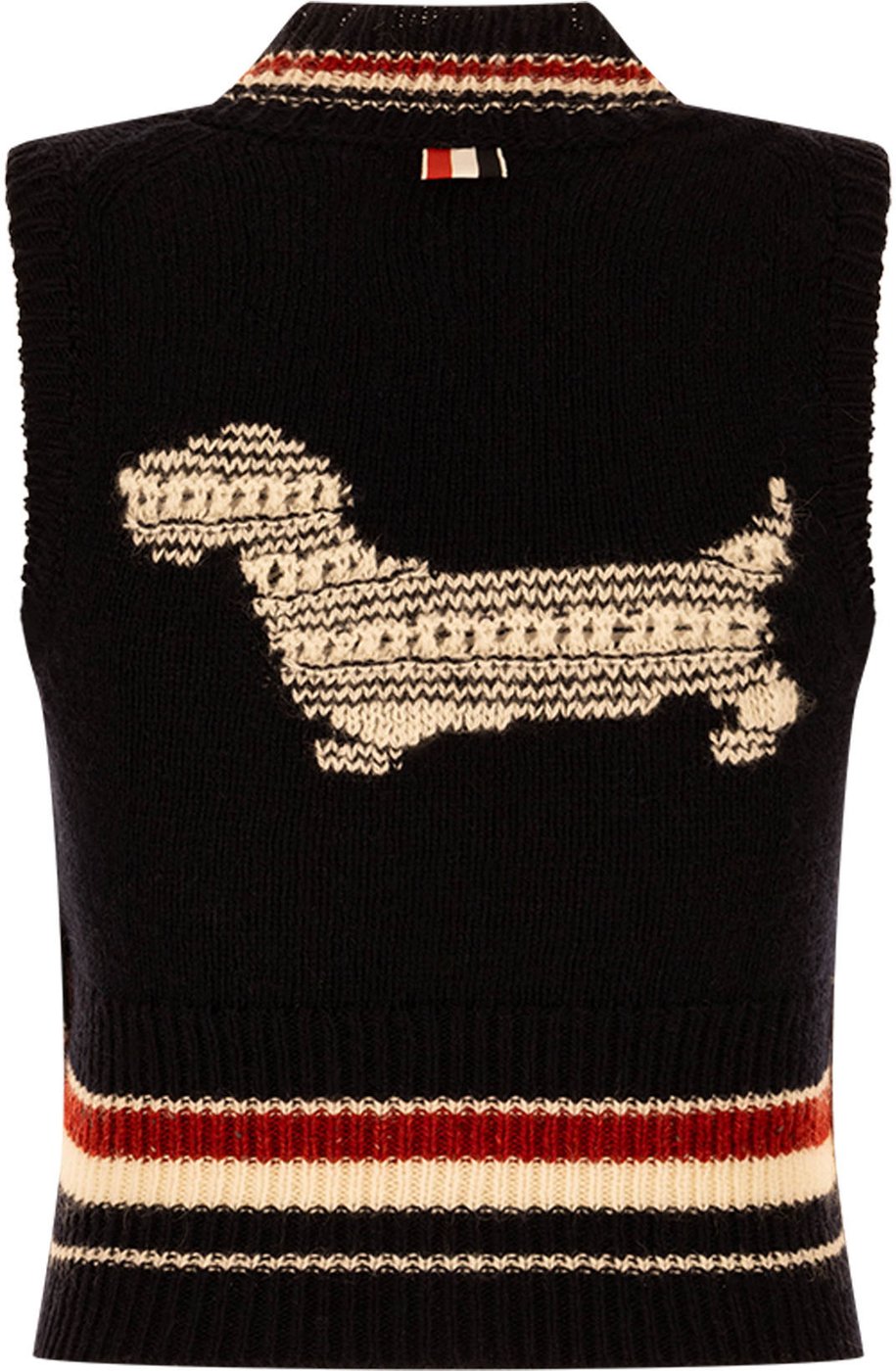 Thom Browne Embroidered wool blend vest
