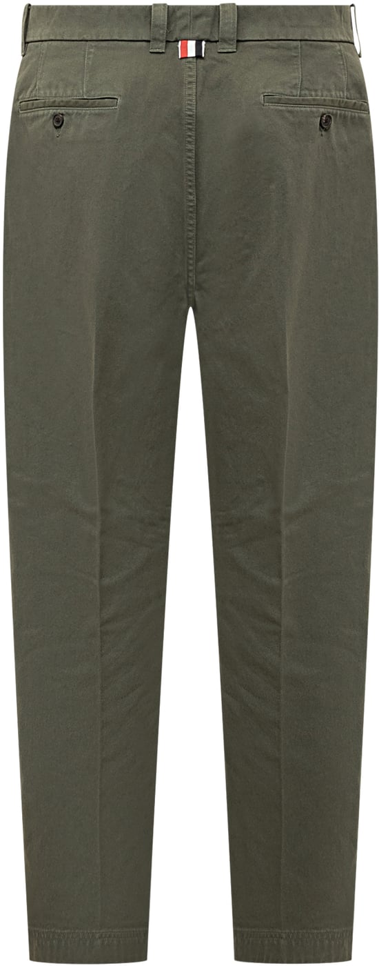 Thom Browne Pantaloni Verde Oliva in Cotone