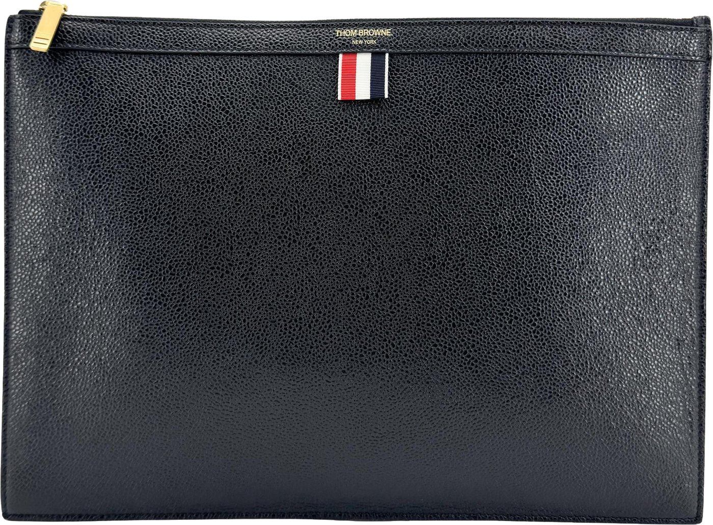 Thom Browne Zip Document Holder Leather with Applique
