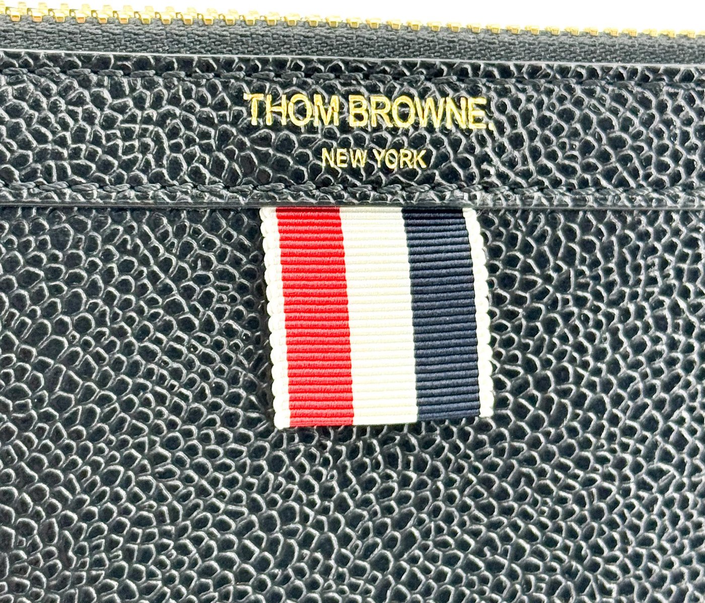 Thom Browne Zip Document Holder Leather with Applique