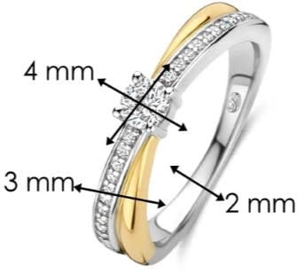 Ti Sento Ring 12374ZY/56 Zilver Bi-color met Zirkonia Maat 56
