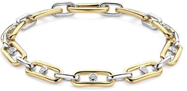 Ti Sento Armband 23112ZY Zilver Bi-color met Zirkonia 6mm x 18cm
