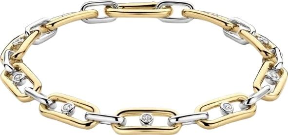 Ti Sento Armband 23112ZY Zilver Bi-color met Zirkonia 6mm x 18cm