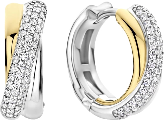 Ti Sento Oorbellen 78012ZY Zilver 14k Gold Plated met Zirkonia