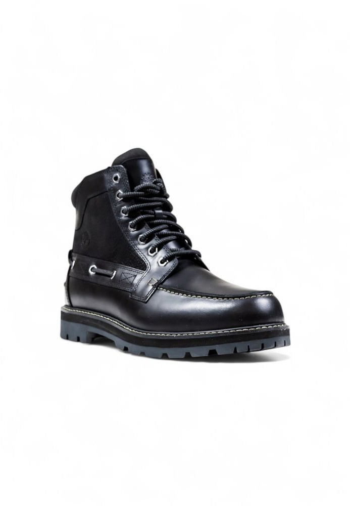 Timberland Black Leather Lace-Up Boots