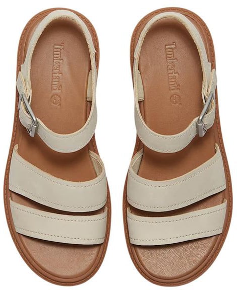Timberland Beige Leather Platform Sandals