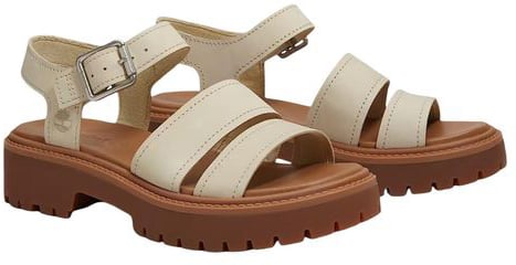 Timberland Beige Leather Platform Sandals