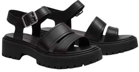 Timberland Black Leather Platform Sandals