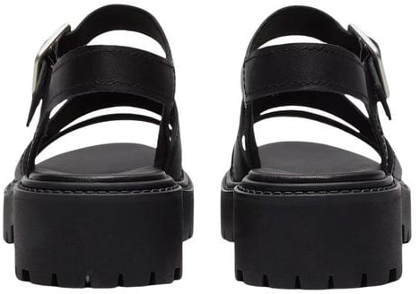 Timberland Black Leather Platform Sandals