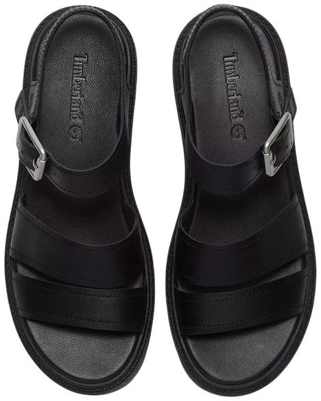 Timberland Black Leather Platform Sandals