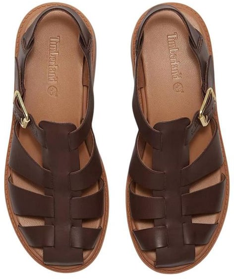 Timberland Brown Leather Flat Sandals