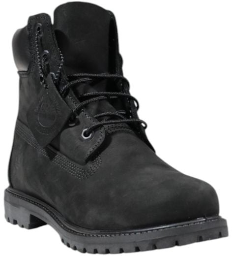 Timberland Black Leather Lace-Up Boots