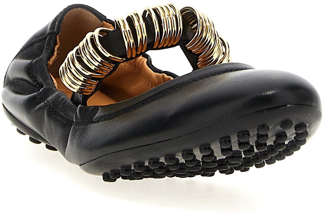 Tod's Black Lamb Leather Ballet Flats