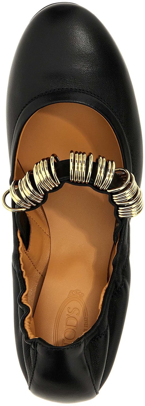 Tod's Black Lamb Leather Ballet Flats
