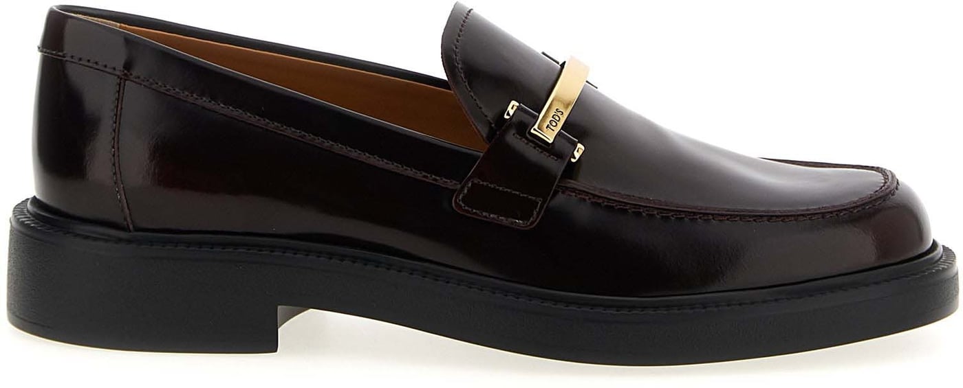 Tod's Bordeaux Calfskin Slip-On Loafers