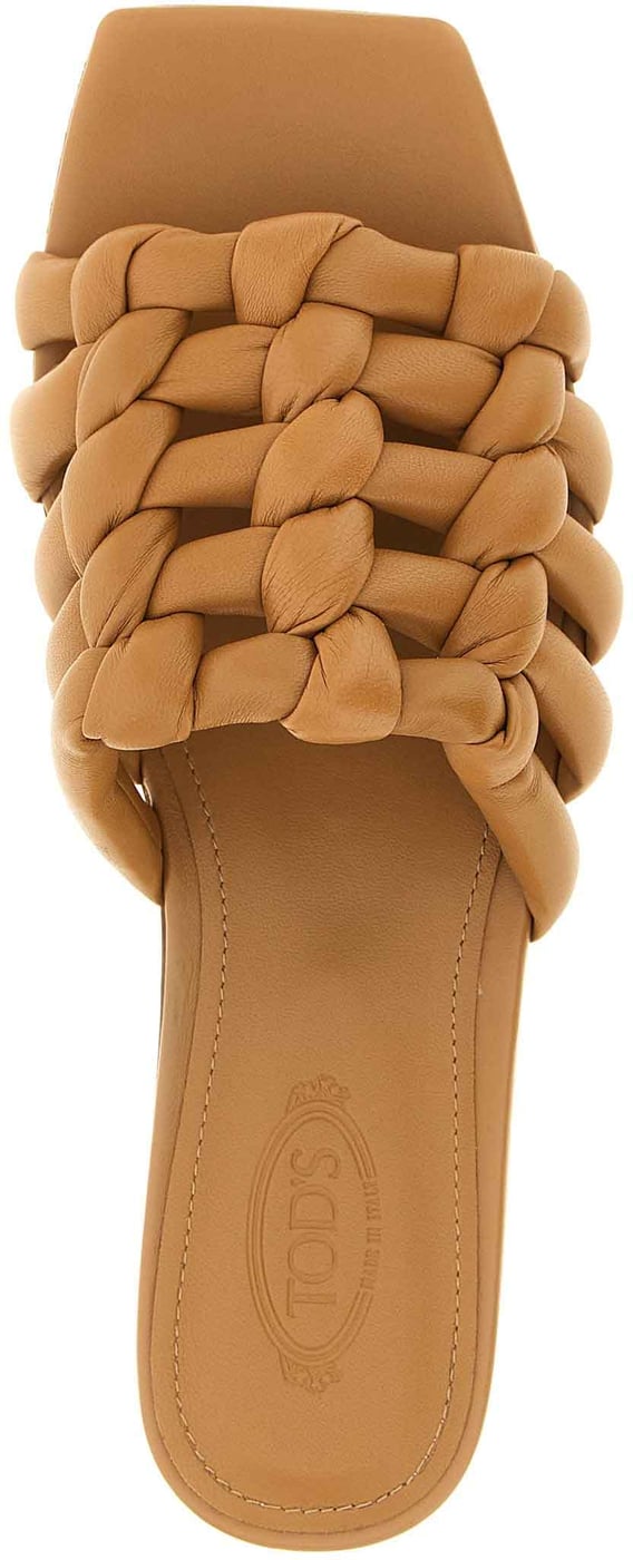Tod's Brown Lambskin Slides