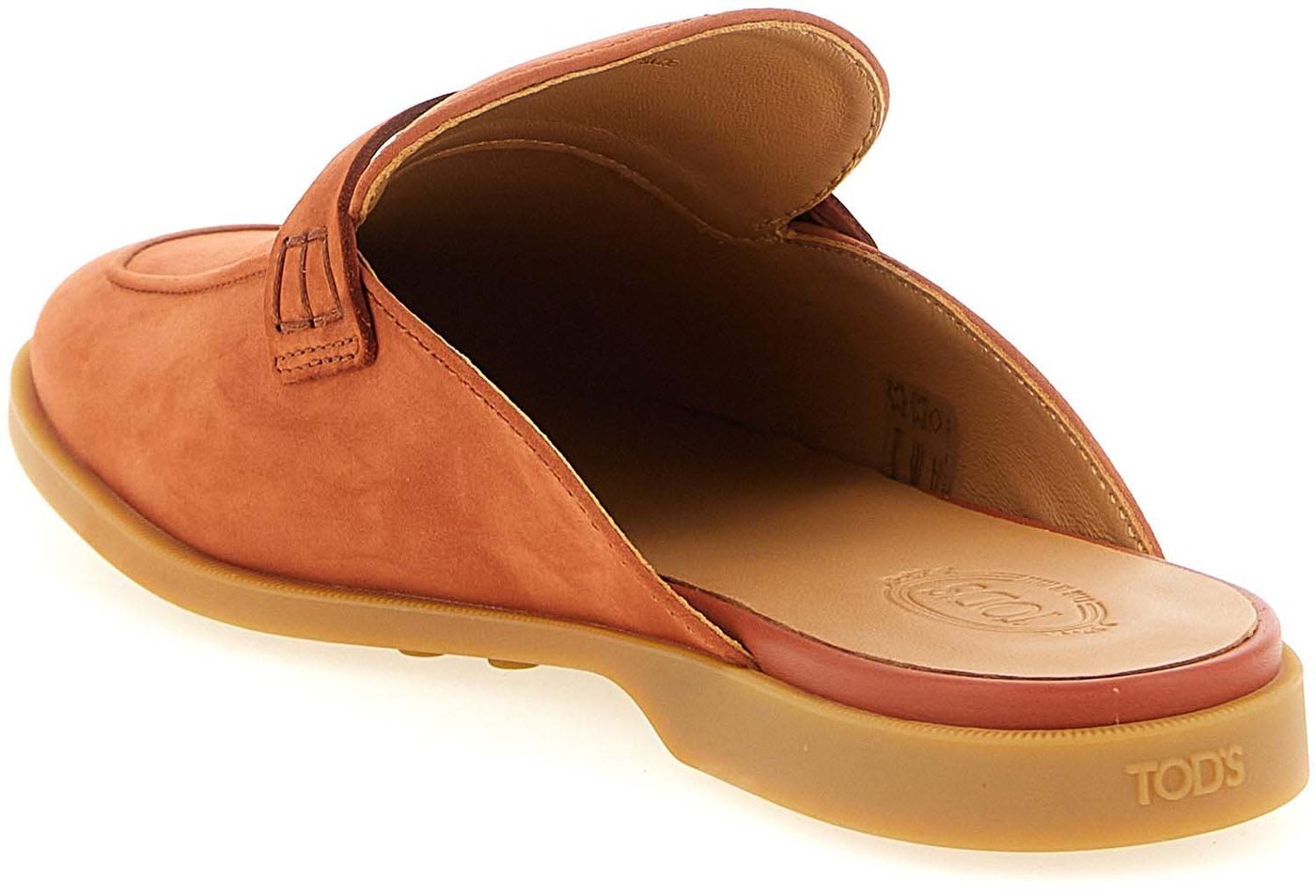 Tod's Orange Calfskin Mules
