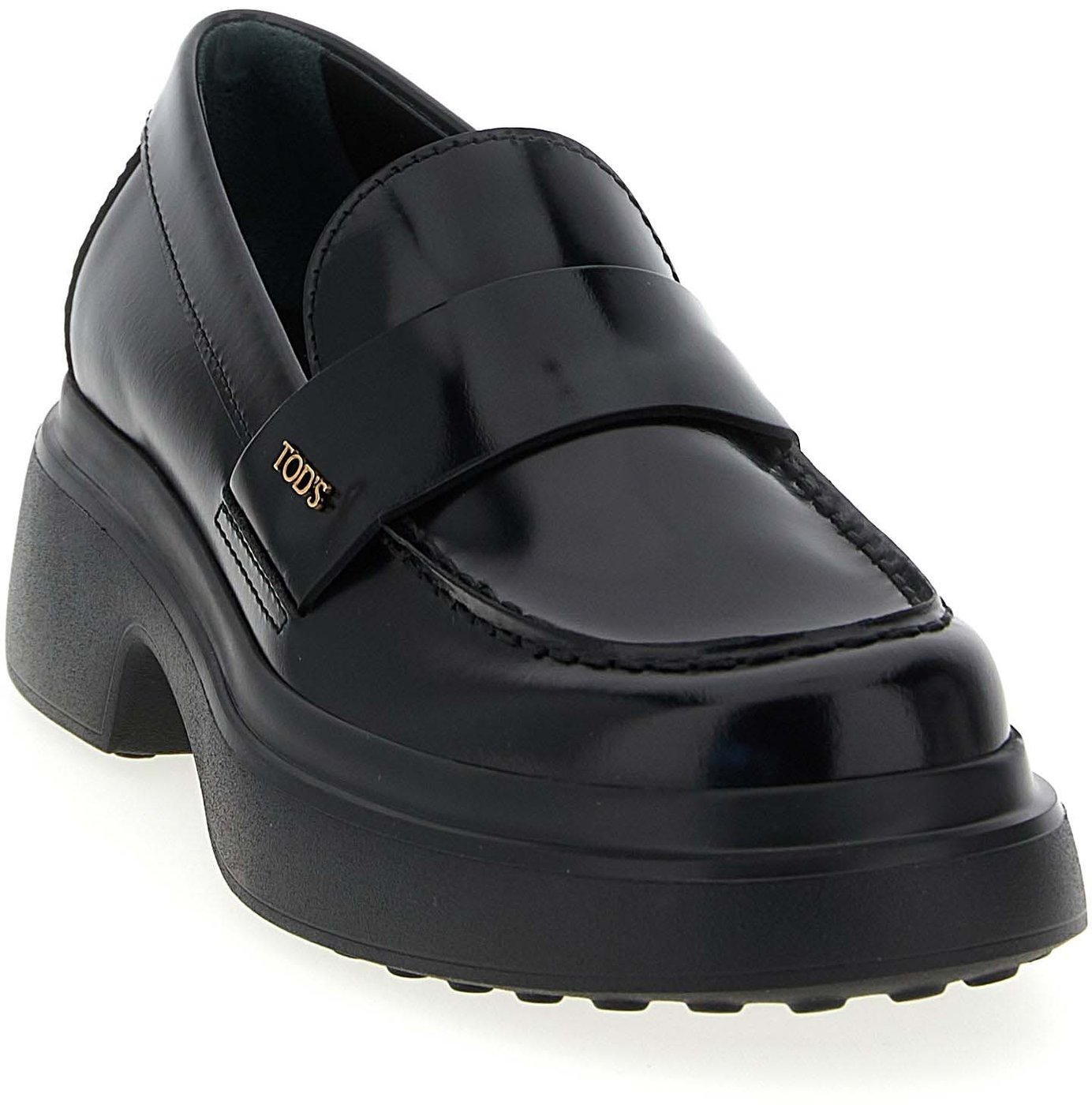 Tod's Black Calfskin Slip-On Loafers