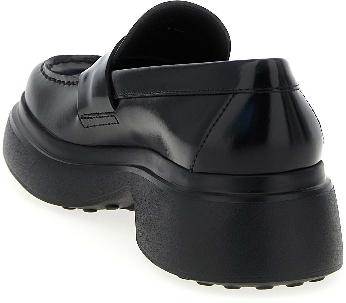 Tod's Black Calfskin Slip-On Loafers