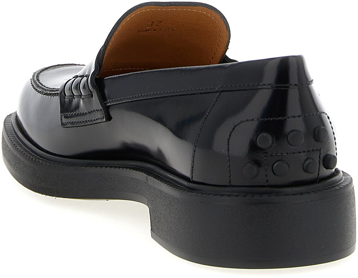 Tod's Black Calfskin Slip-On Loafers