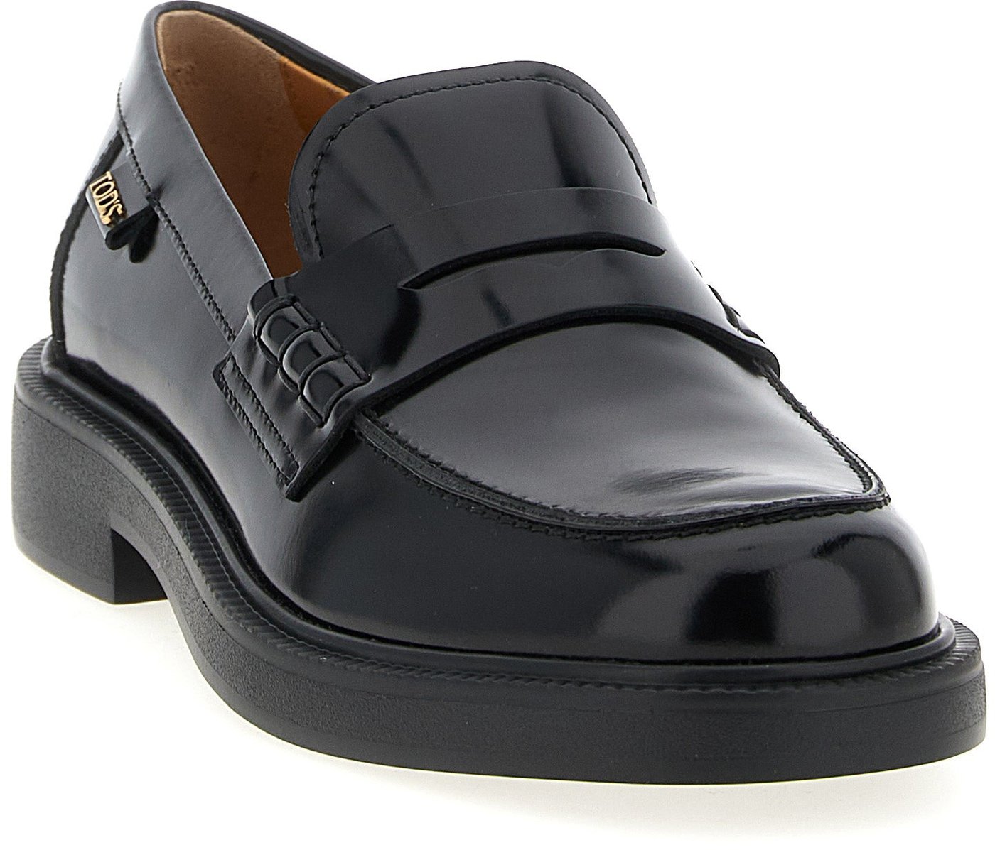 Tod's Black Calfskin Slip-On Loafers
