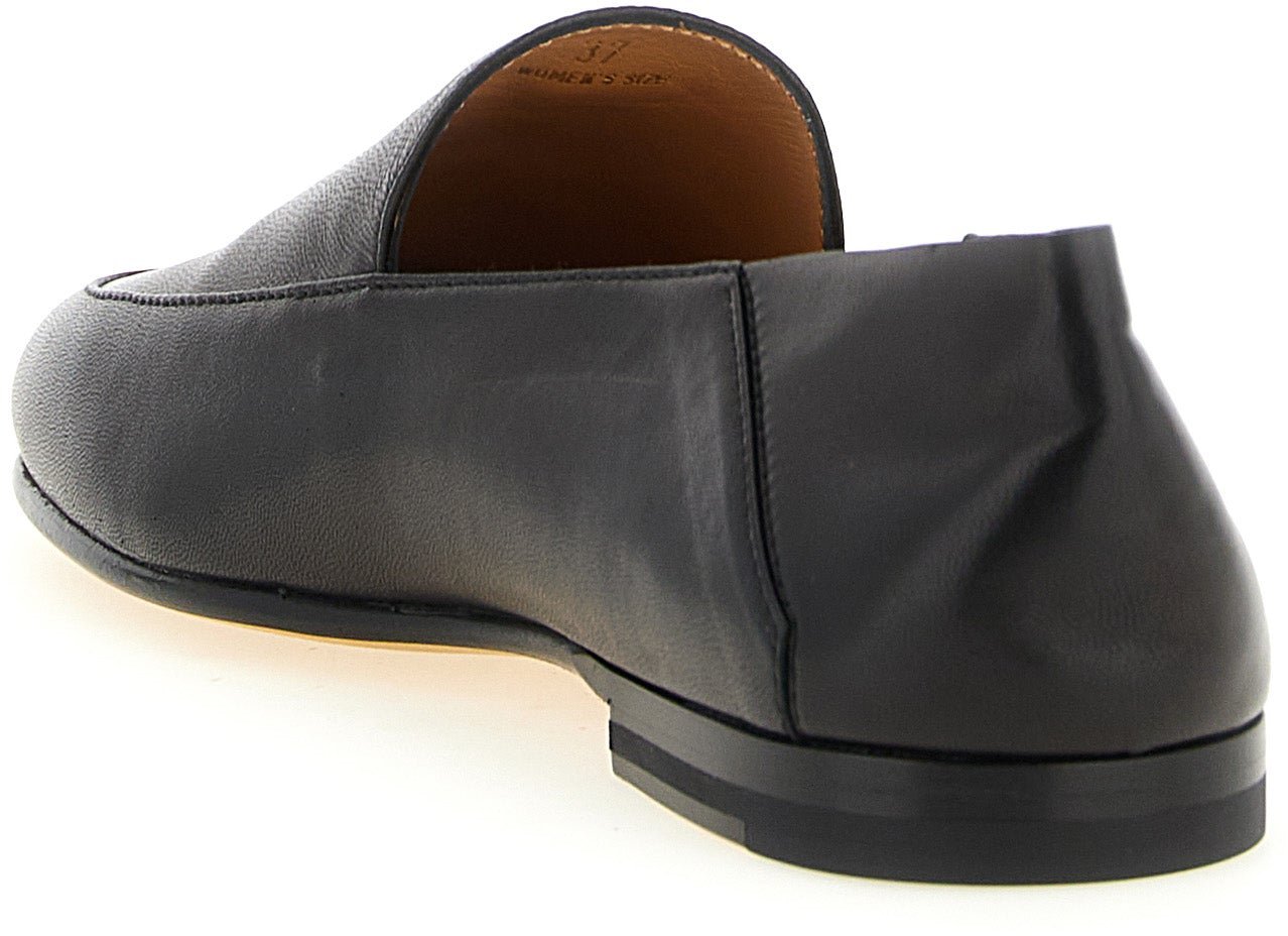 Tod's Black Lamb Leather Slip-On Loafers