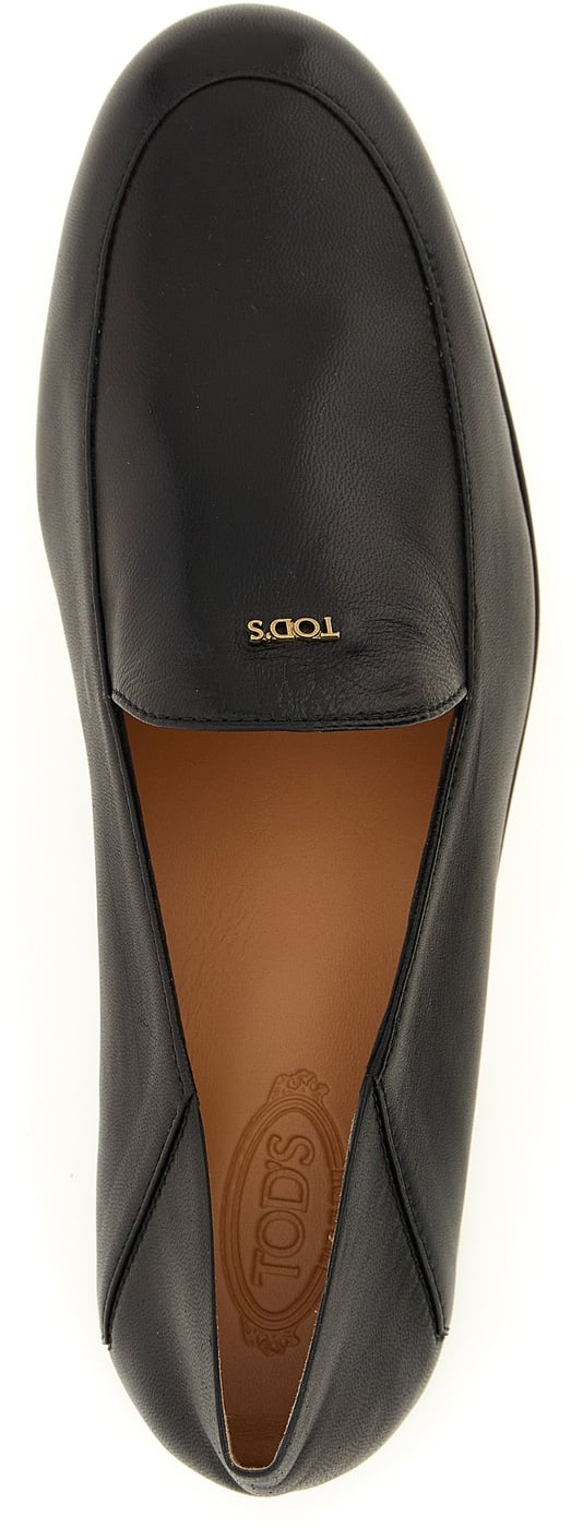 Tod's Black Lamb Leather Slip-On Loafers