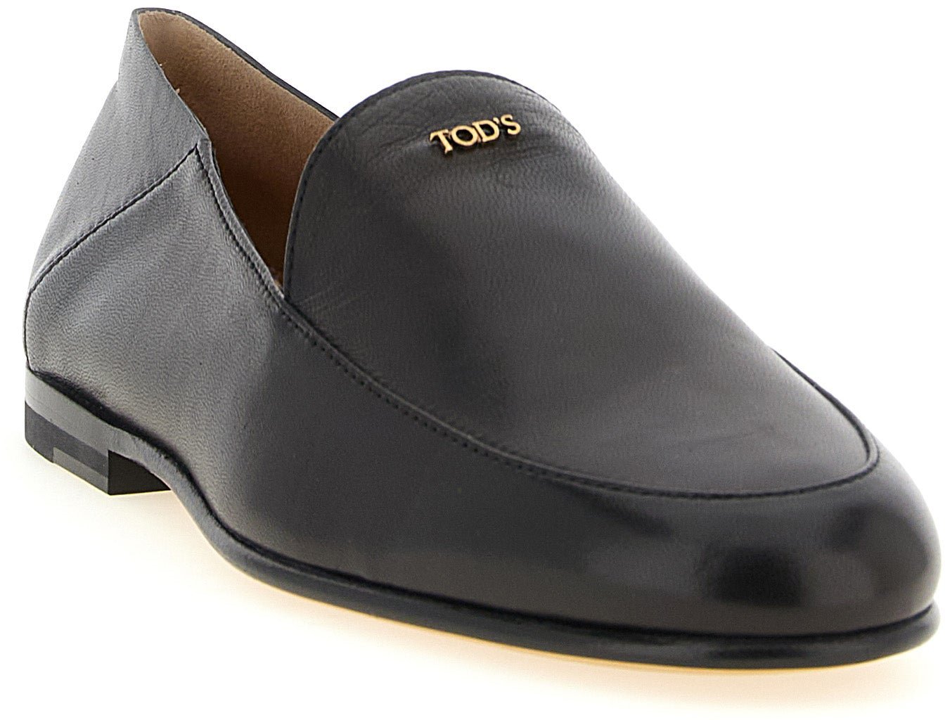 Tod's Black Lamb Leather Slip-On Loafers