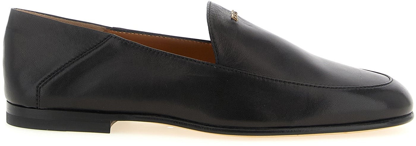 Tod's Black Lamb Leather Slip-On Loafers