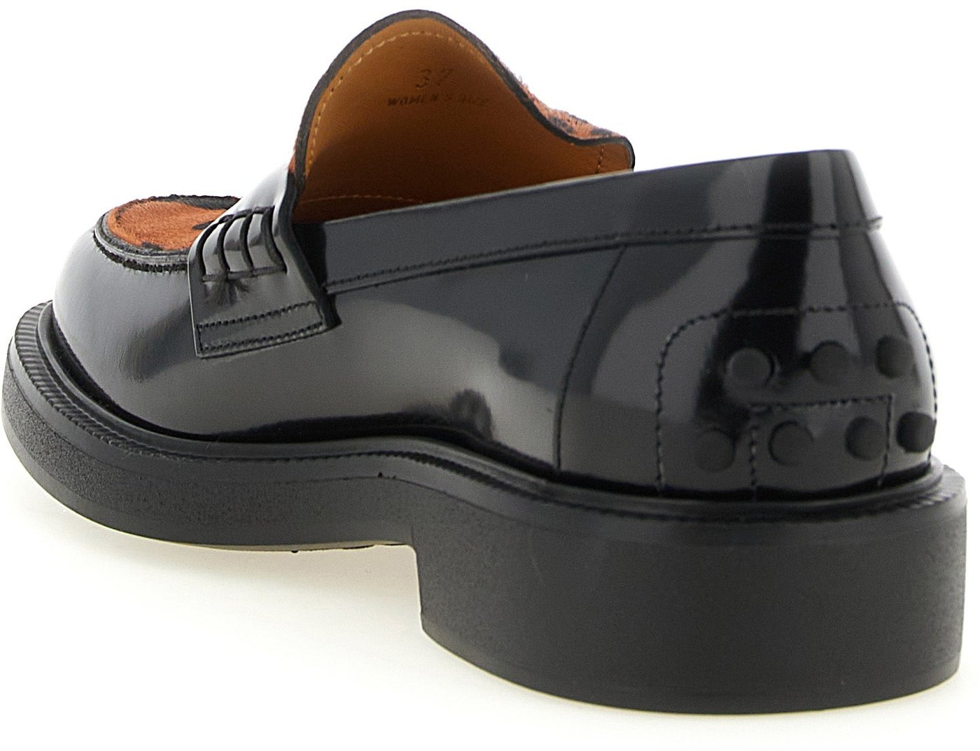 Tod's Black Calfskin Slip-On Loafers