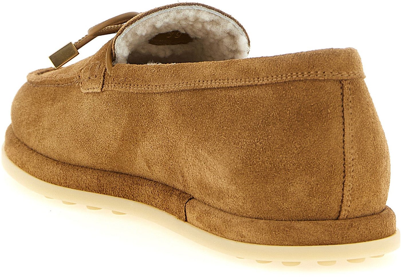 Tod's Beige Calfskin Slip-On Loafers
