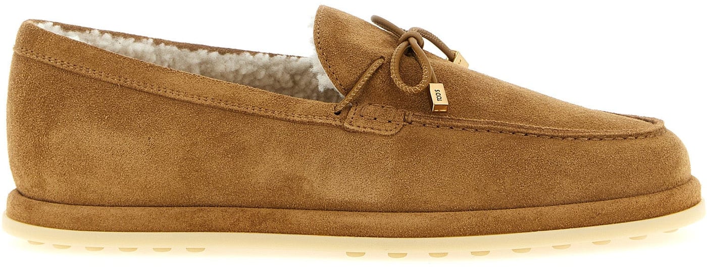 Tod's Beige Calfskin Slip-On Loafers