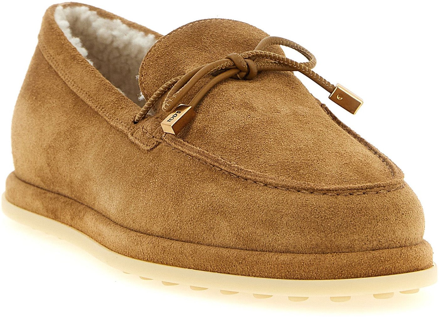 Tod's Beige Calfskin Slip-On Loafers