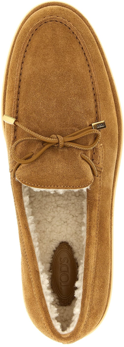 Tod's Beige Calfskin Slip-On Loafers