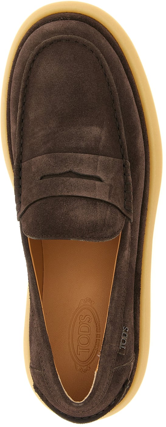 Tod's Brown Calfskin Slip-On Loafers