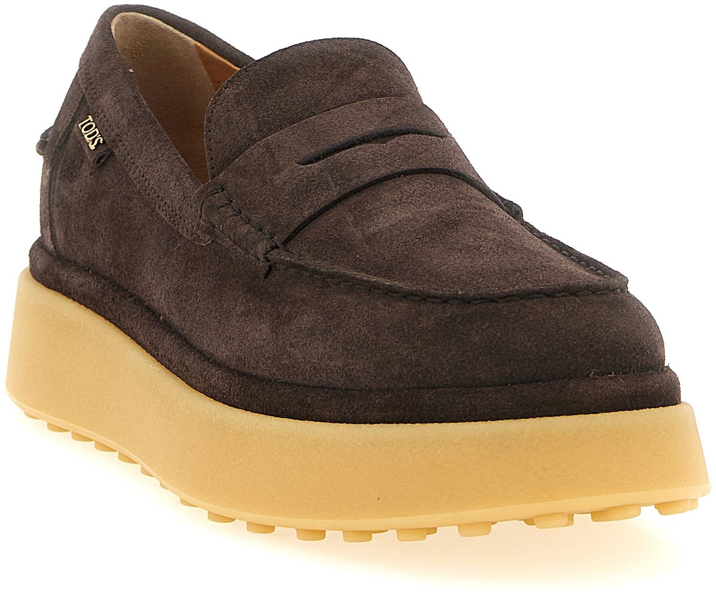 Tod's Brown Calfskin Slip-On Loafers