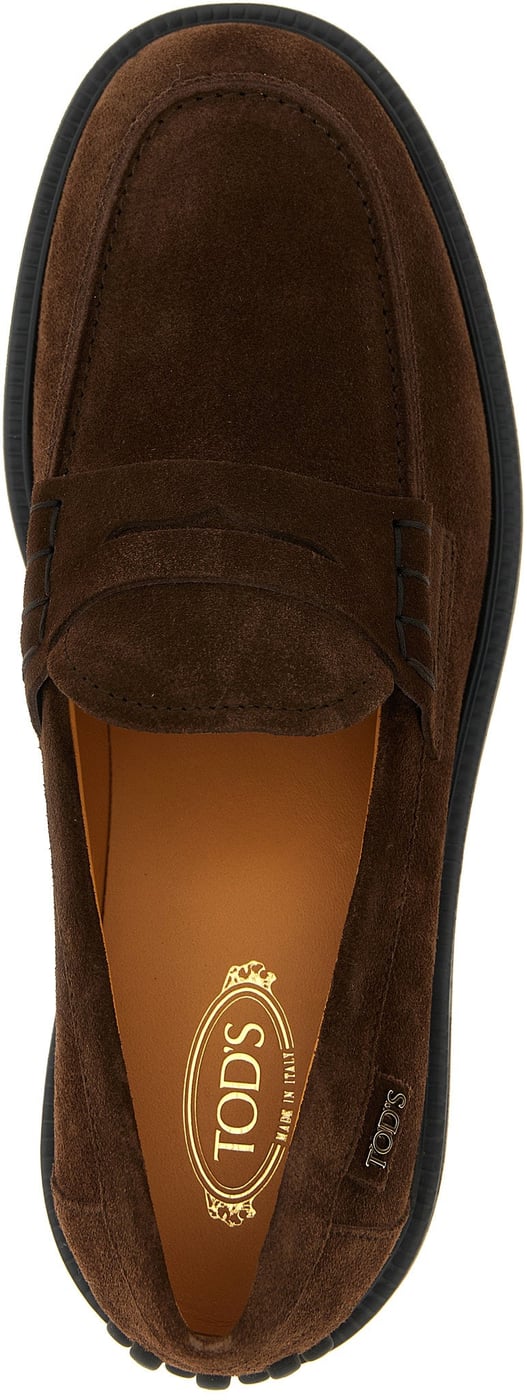 Tod's Brown Calfskin Slip-On Loafers