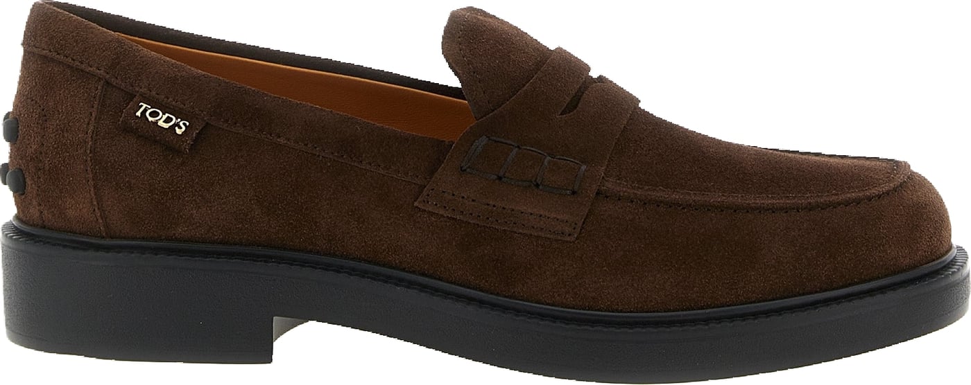 Tod's Brown Calfskin Slip-On Loafers