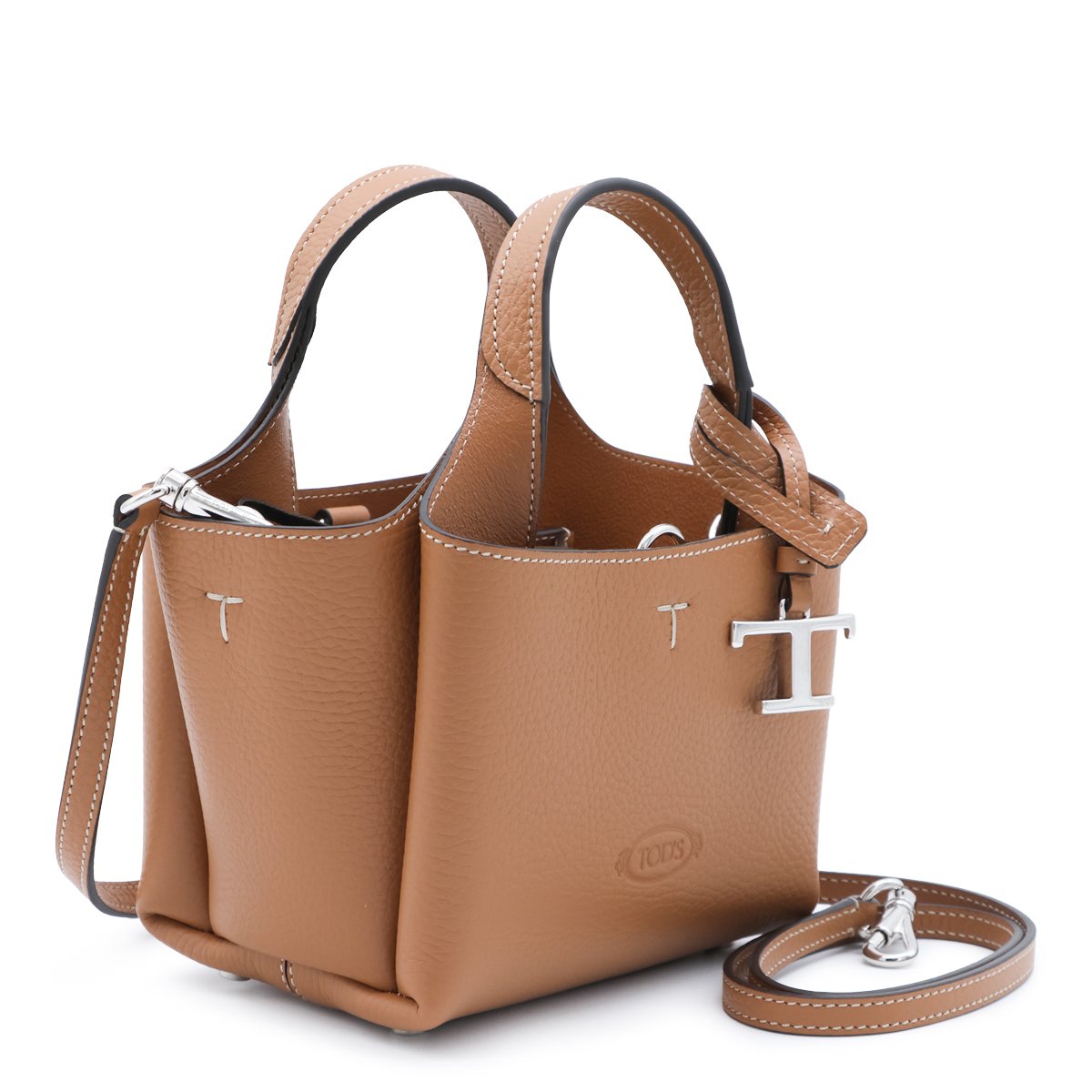 Minimalist Structured Handbag with T-Shaped Charm