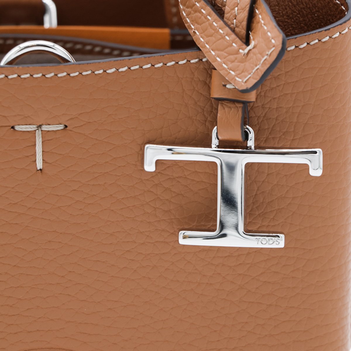 Minimalist Structured Handbag with T-Shaped Charm