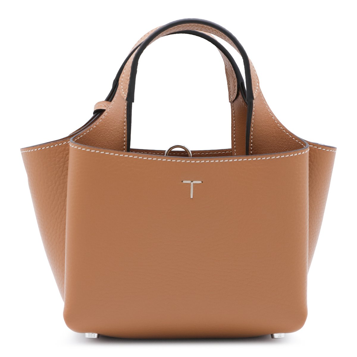Minimalist Structured Handbag with T-Shaped Charm