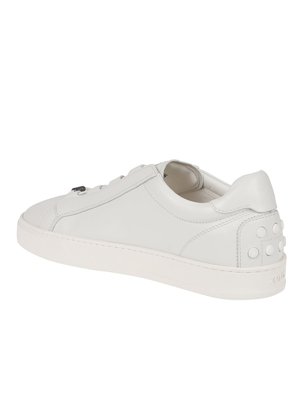 Low-Top Textured Accent Leather Sneakers