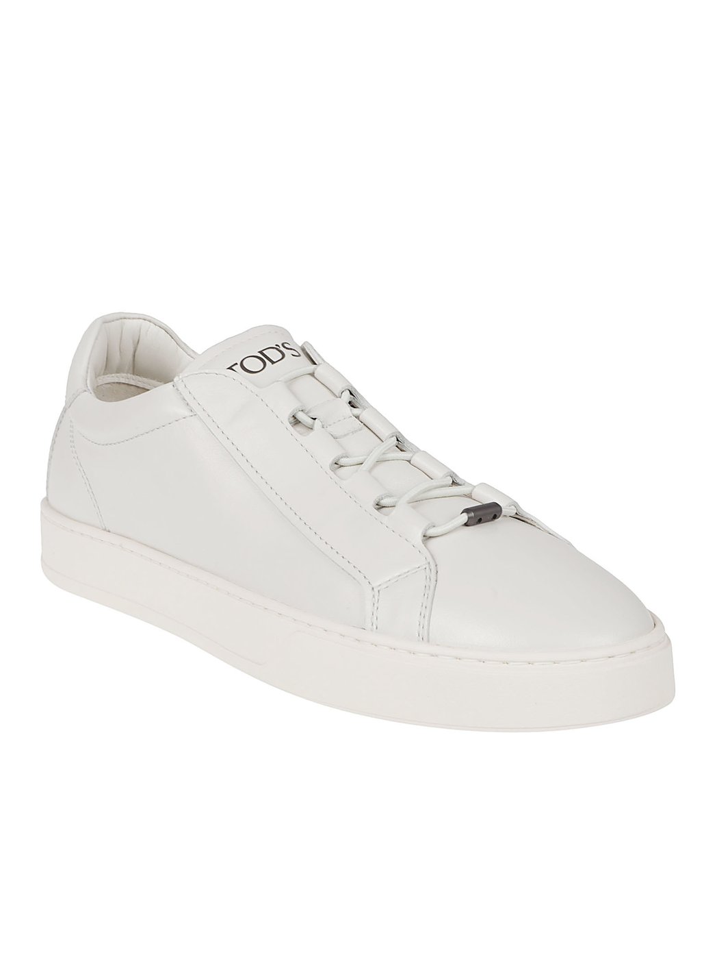 Low-Top Textured Accent Leather Sneakers