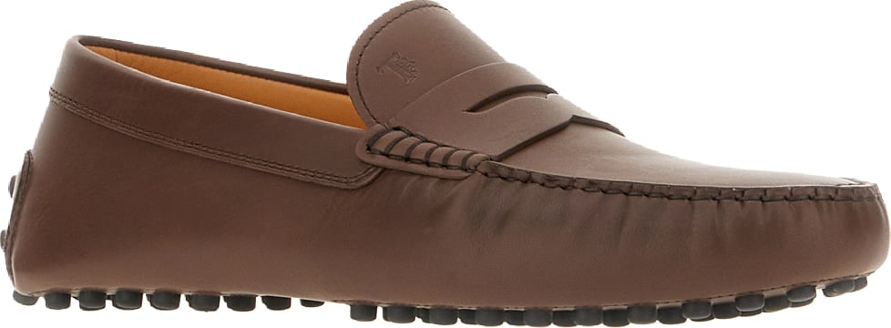 Tod's Chocolate leather Gommino loafers