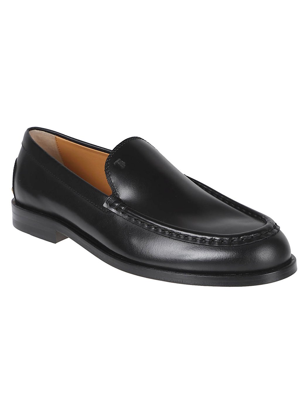 Sleek Leather Flat Shoes with Gold-Tone Stud Detail